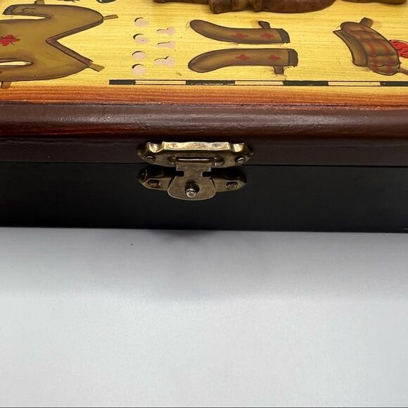 Vintage Wooden Key Box Teddy Golfer. Wooden Key Cabinet With Hooks. - Picture 8 of 10